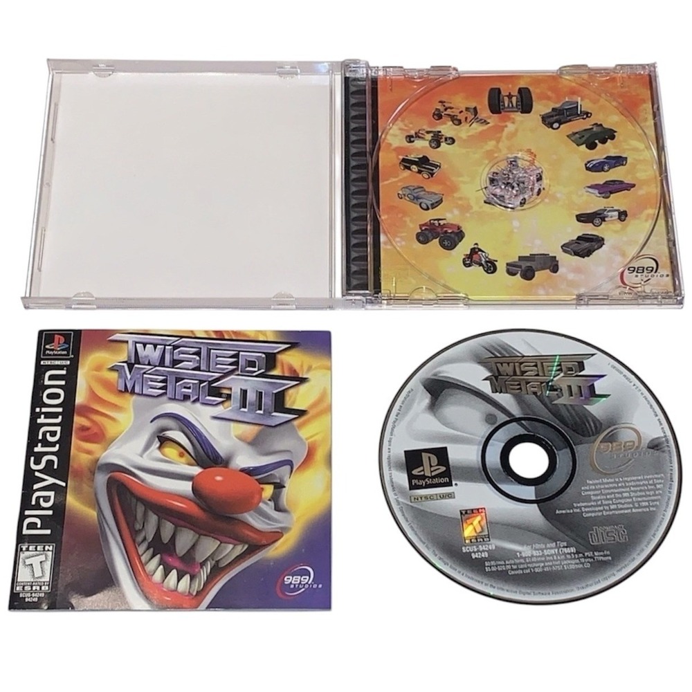 Twisted Metal III 1998 PlayStation 1 PS1 CIB Greatest Hits Reg Card Gameplay Vid